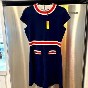 Alexia Admor Women's Navy Blue, White and Red
Nautical Knit Mini Dress XL NWT